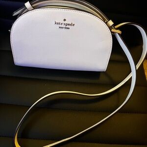 Kate Spade Perry Leather Dome Crossbody Bag in Parchment